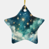 Schattigee sterrennacht kerstboom ornament (Achterkant)