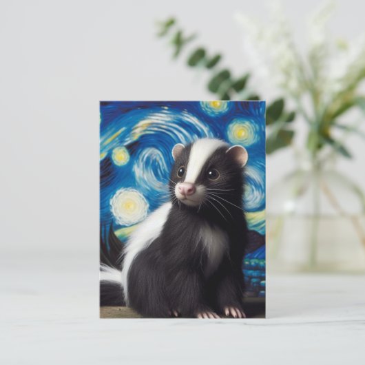 Schattigee Sterrennacht Skunk Briefkaart (Staand voorkant)