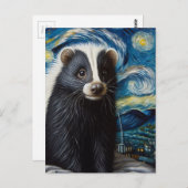 Schattigee Sterrennacht Skunk Van Gogh Briefkaart (Voorkant / Achterkant)