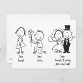 Schattigee Stick Figures Sla de datum Briefkaarten (Voorkant / Achterkant)