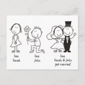 Schattigee Stick Figures Sla de datum Briefkaarten (Voorkant)