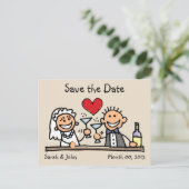 Schattigee Stick Figures Sla de datum Briefkaarten (Staand voorkant)