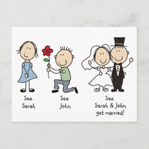 Schattigee Stick Figures Sla de datum Briefkaarten