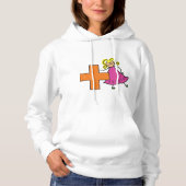 Schattigee Stick Figuur Meisje met Plus Sign Hoodie (Voorkant)