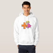 Schattigee Stick Figuur Meisje met Plus Sign Hoodie (Voorkant volledig)