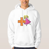 Schattigee Stick Figuur Meisje met Plus Sign Hoodie (Voorkant)