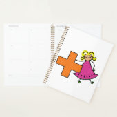Schattigee Stick Figuur Meisje met Plus Sign Planner (Display)