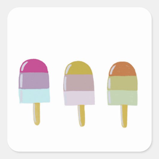 Schattigee Sticker met Popsicle 2 ontwerp (Voorkant)