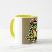 Schattigee sticker stijl Dinosaurus Mok (Voorkant links)