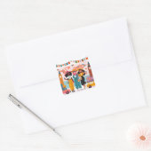 Schattigee sticker van vrouwen van kleur reizen (Envelop)