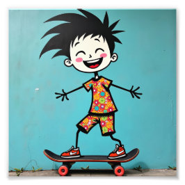 Schattigee stickman foto afdruk