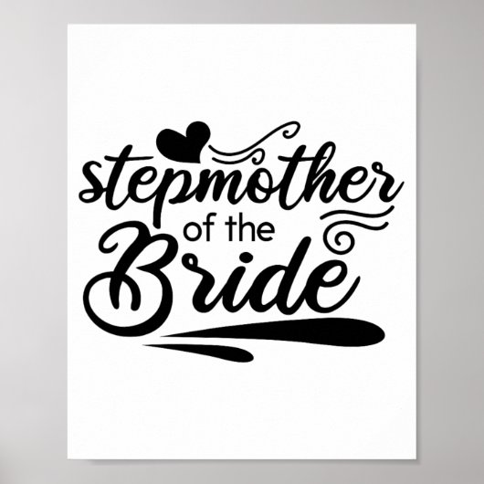 Schattigee stiefmoeder van de bruid bruiloft bruid poster (Voorkant)