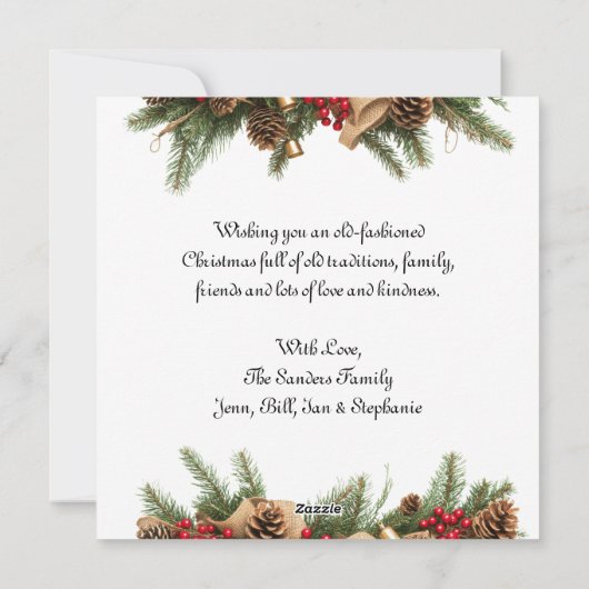 Schattigee stier op een rustiek Boerderij Feestdagenkaart (Achterkant)