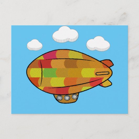 Schattigee  Stijl Blimp Ballontekening Briefkaart (Voorkant)