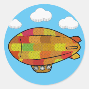 Schattigee  Stijl Blimp Ballontekening Ronde Sticker
