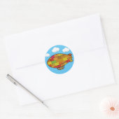 Schattigee  Stijl Blimp Ballontekening Ronde Sticker (Envelop)