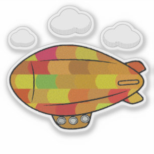 Schattigee Stijl Blimp Ballontekening Sticker