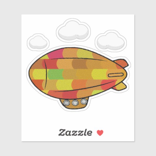 Schattigee Stijl Blimp Ballontekening Sticker (Vel)