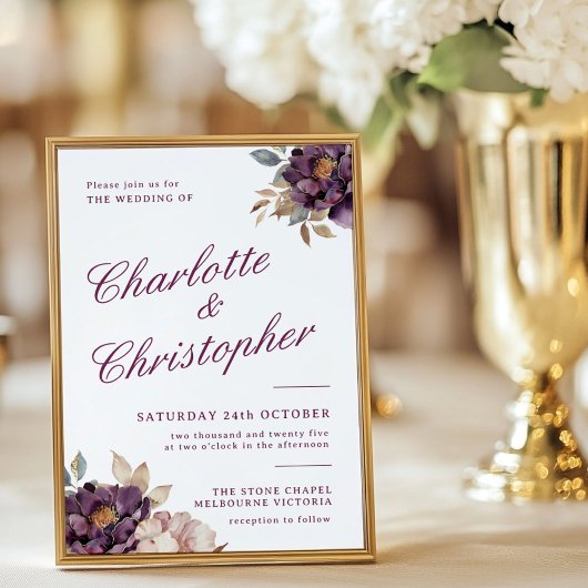 Schattigee stijl huwelijksuitnodiging, paarse str