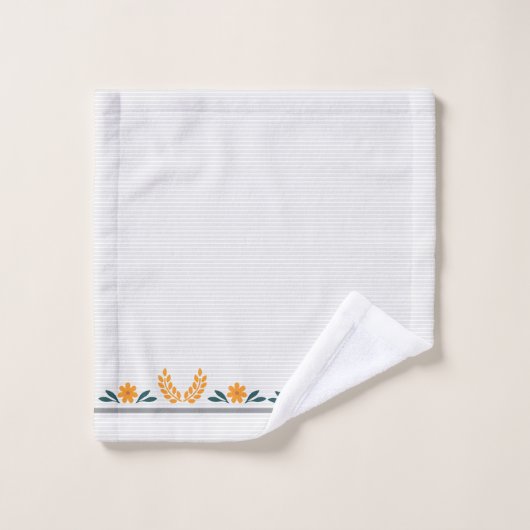 Schattigee stijlvolle bloemen in sinaasappel en st bad handdoek (Wasdoekje)