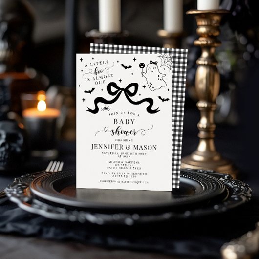 Schattigee Stijlvolle Little Boo Ghost Bow Baby Gi Kaart
