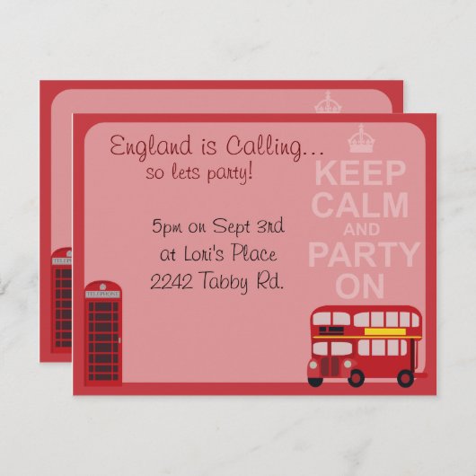Schattigee stijlvolle Londense partij Kaart (Voorkant / Achterkant)