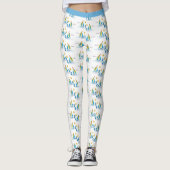 Schattigee Stijlvolle Nautische Zeilboot Blue Sail Leggings (Voorkant)