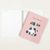 Schattigee stijlvolle waterverf koe roze planner (Display)