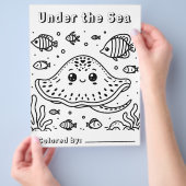 Schattigee Sting Ray in het Zee | Kleurplaat van k Flyer (Hand)