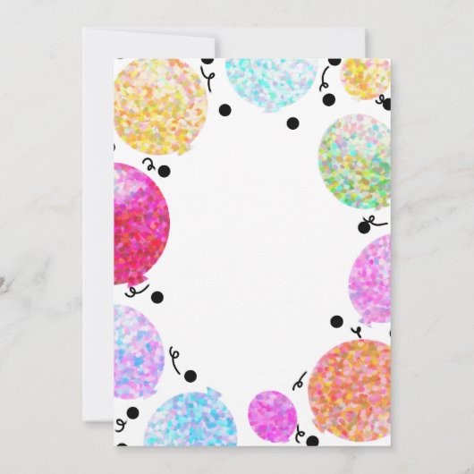 Schattigee Stippen Feestballonnen Verjaardagsvieri Kaart (Achterkant)