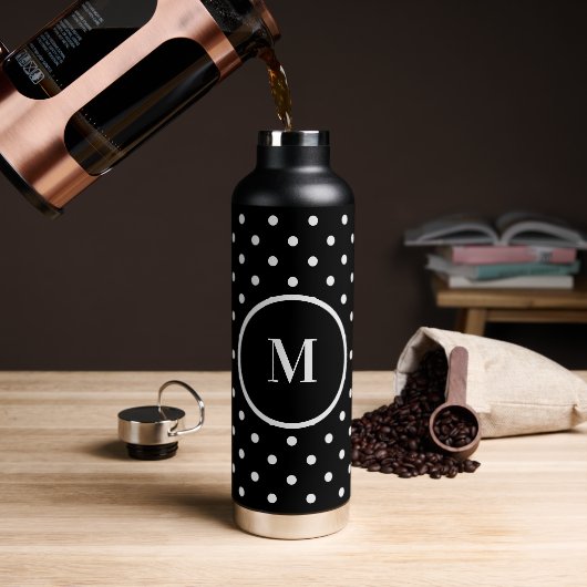 Schattigee stippen gepersonaliseerde monogram ther waterfles (Koffie)