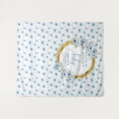 Schattigee stoffige blauw bloemen gouden jongen ba wandkleed (Voorkant (horizontaal))