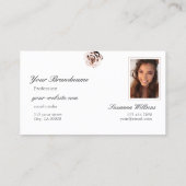 Schattigee stoffige roze roos effen witte Initiale Visitekaartje (Achterkant)