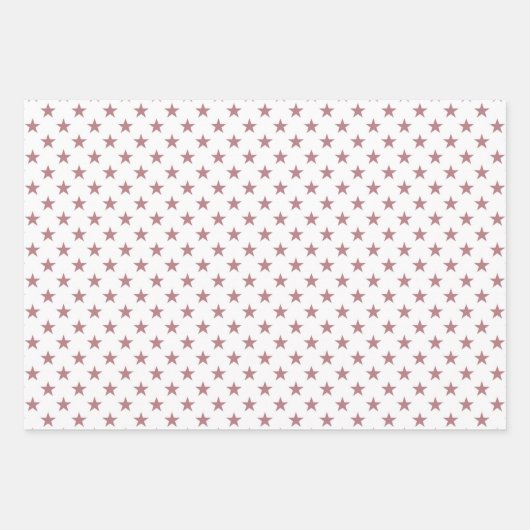 Schattigee Stoffige Roze Sterren Kerst Inpakpapier Vel (Voorkant 3)