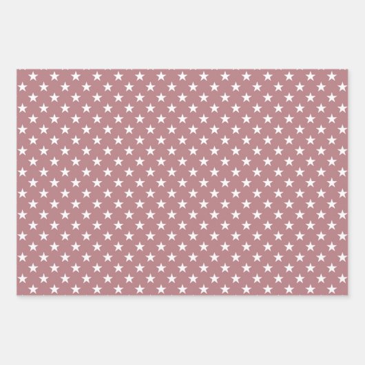 Schattigee Stoffige Roze Sterren Kerst Inpakpapier Vel (Voorkant 2)