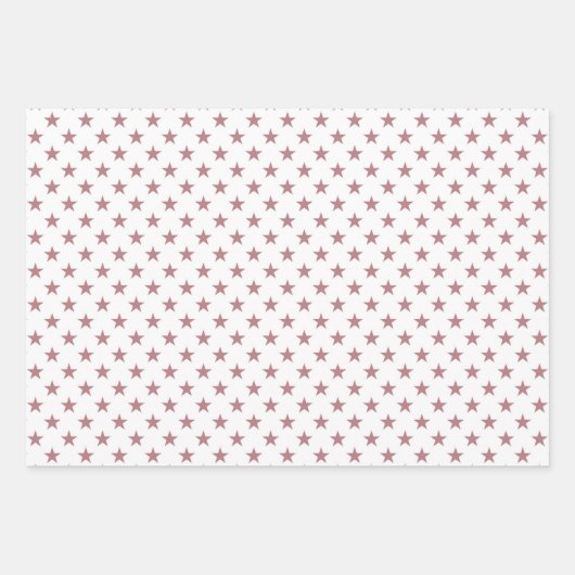 Schattigee Stoffige Roze Sterren Kerst Inpakpapier Vel (Voorkant)