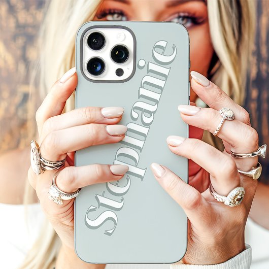 Schattigee stoffige salie minimalistische aangepas Case-Mate iPhone case