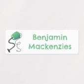 Schattigee stofzuiger cartoon humor gepersonalisee labels (Design 2)