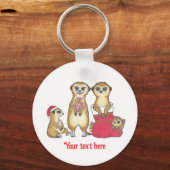 Schattigee stokstaartjes kerstvakantie sleutelhang sleutelhanger (Voorkant)