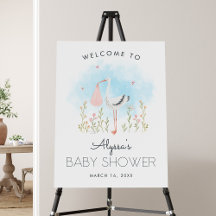 Schattigee Stork Baby Girl Shower