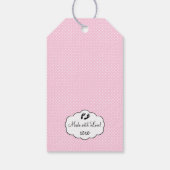 Schattigee Stork Roze Baby shower Gast Favor Cadeaulabel (Achterkant)