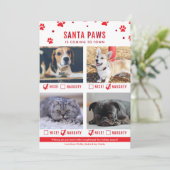 Schattigee stoute of mooie vier huisdier kerstfoto feestdagenkaart (Staand voorkant)