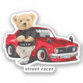 Schattigee straat auto racer sticker (Voorkant)