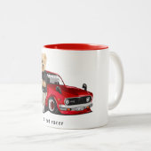 Schattigee straatrace tweekleurige koffiemok (Voorkant rechts)