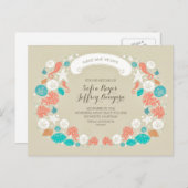 Schattigee strand bruiloft save the date Briefkaar Aankondigingskaart (Voorkant / Achterkant)