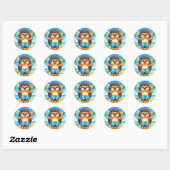 Schattigee strand egel liefhebbers ronde sticker (Vel)