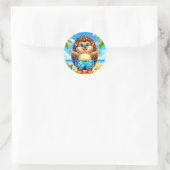 Schattigee strand egel liefhebbers ronde sticker (Tas)