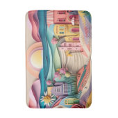 Schattigee strand huis scene badmat (Voorkant Verticaal)