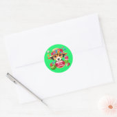 Schattigee strand puppy liefhebbers ronde sticker (Envelop)