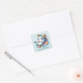Schattigee stranddolfijn Tekst toevoegen Vierkante Sticker (Envelop)